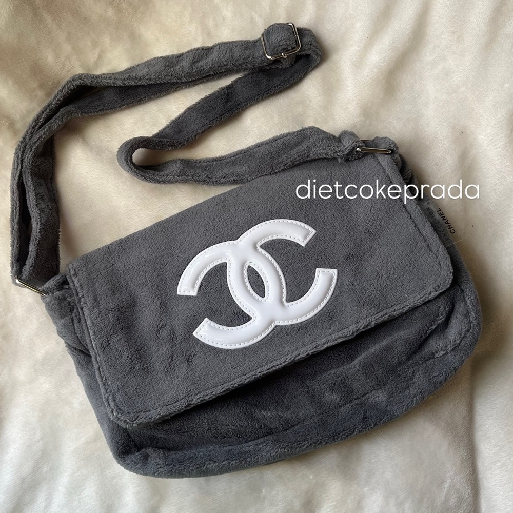 Authentic Chanel Crossbody Terrycloth Makeup Bag